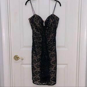 ONYX Night Spaghetti strap Little black dress Size 8 Lace illusion Never Worn